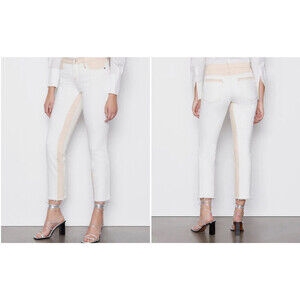 Frame women's Le High Straight Leg Jeans In Blanc Multi Size 27